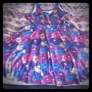 Peeping peonies skater dress